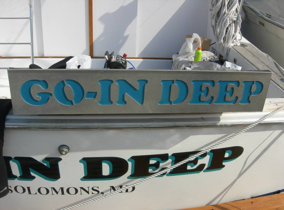 Custom sign and boat name panel